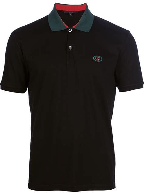 polo uomo nera gucci|gucci black and white polo shirts.